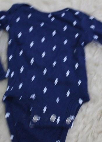 Düğmeli Mavi Uzun Kollu Bebek Çıtçıtlı Body - Görsel 3