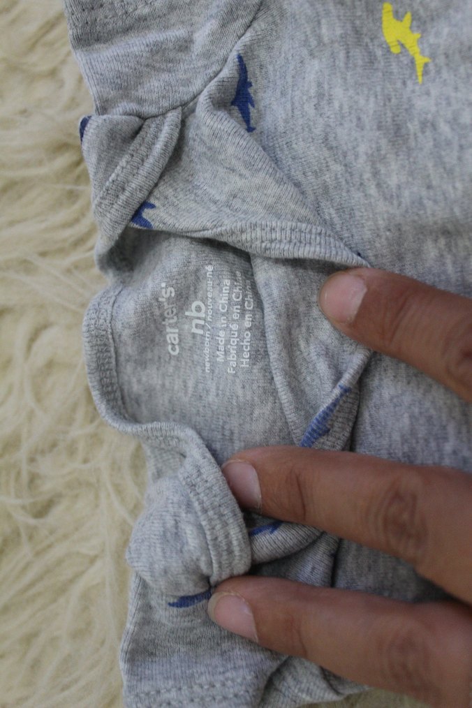 Gri Desenli Kısa Kollu Örme Bebek Zıbını - Görsel 2