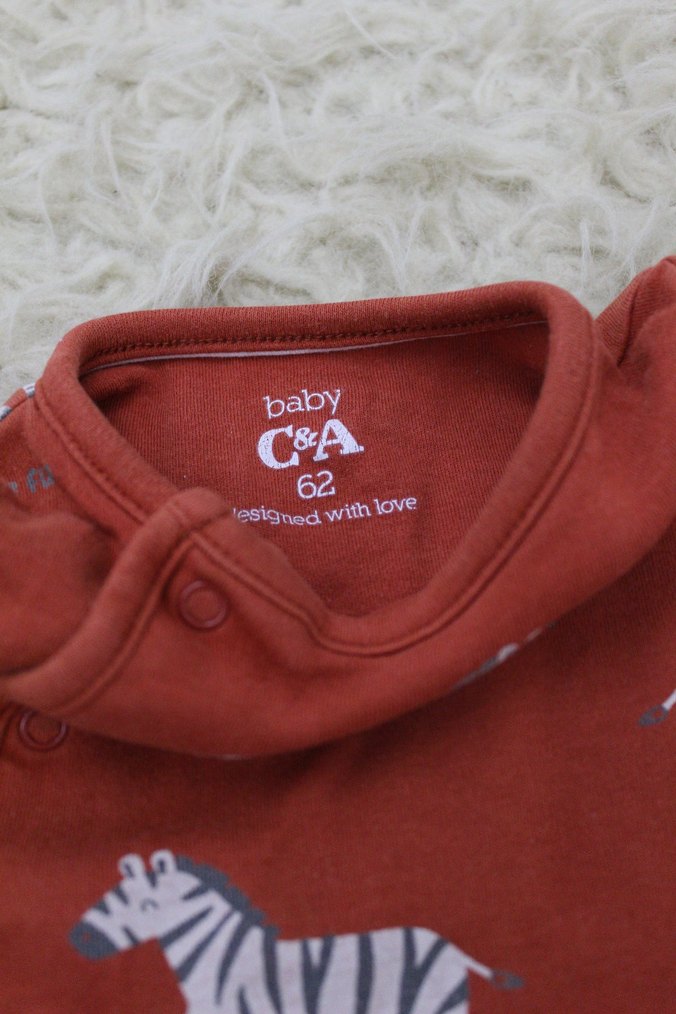 Kısa Kollu Zebra Desenli Bebek Tulum - Görsel 2