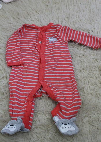 Uzun Kollu Kırmızı Bebek Tulumu