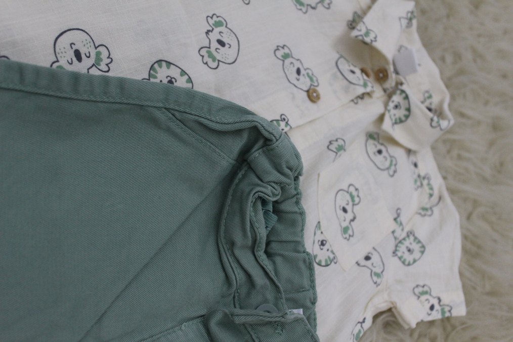 Düğmeli Gri Pamuklu Erkek Şort - Görsel 2