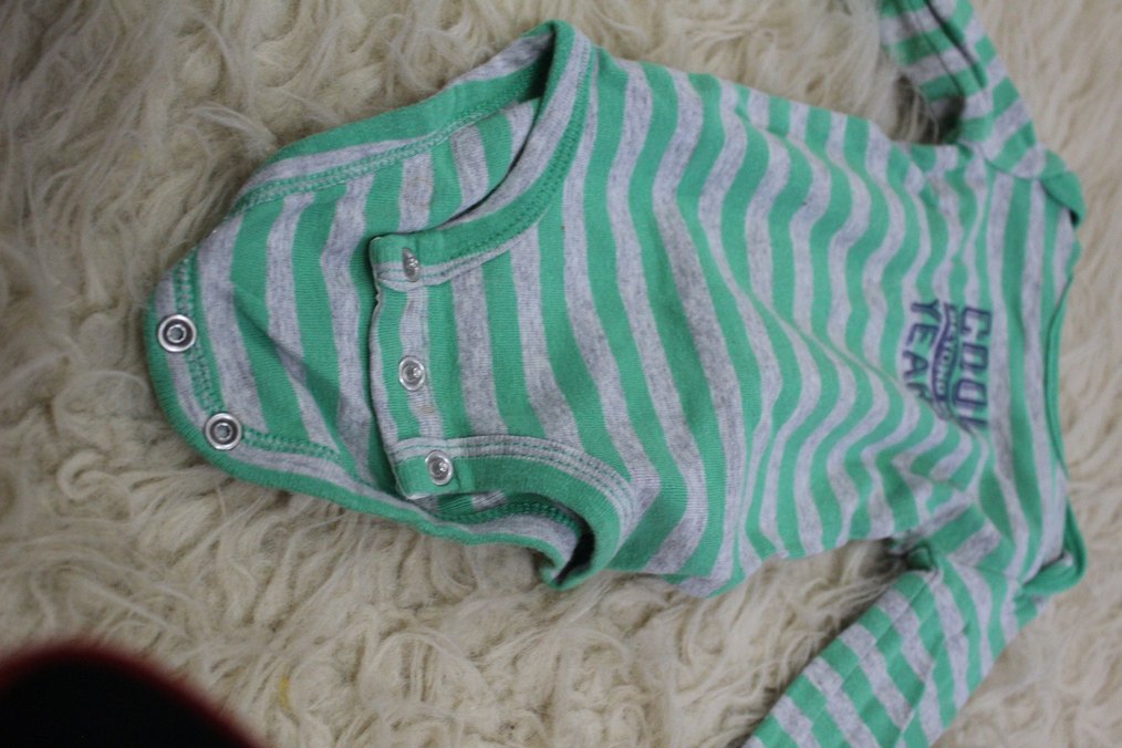 Uzun Kollu Çizgili Pamuklu Bebek Body - Görsel 3