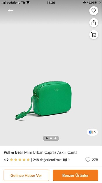 Pull&bear yeşil çanta