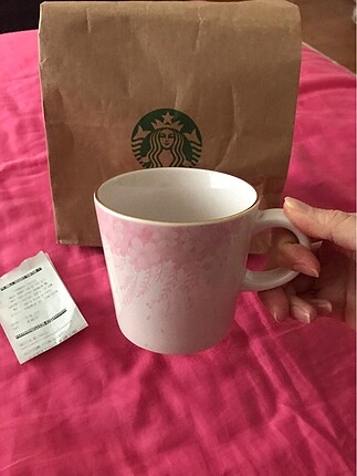 Starbucks pudra pembe kulplu bardak kupa
