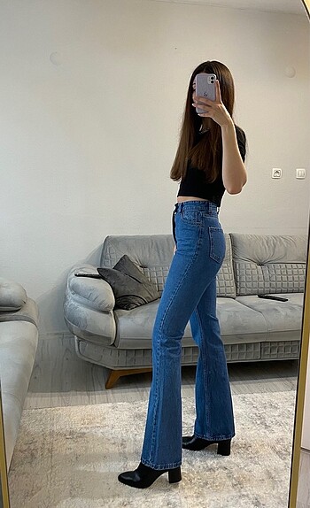 Addax Zara model extra yüksek bel straight fit jean