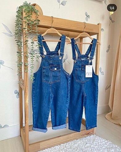 Zara cep detaylı kot salopet tulum
