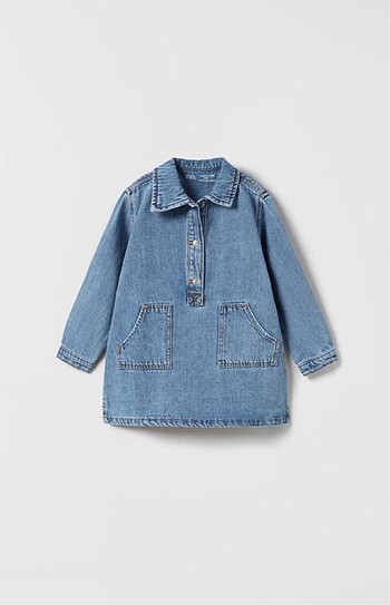 Zara ZARA CEPLİ KOT ELBİSE