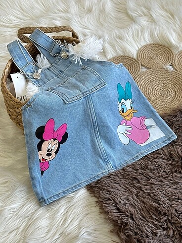 Zara ZARA MİNNİE MOUSE KOT ELBİSE JİLE