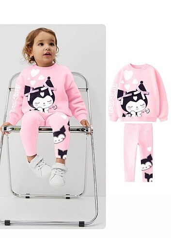 ZARA KIZ ÇOCUK PEMBE KUROMİ TAKIM