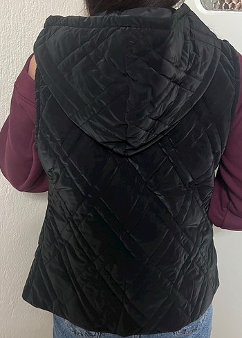 Kadın Siyah Fermuarlı Kolsuz Yelek - Görsel 3