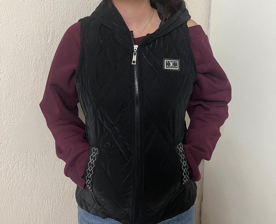 Kadın Siyah Fermuarlı Kolsuz Yelek - Görsel 2