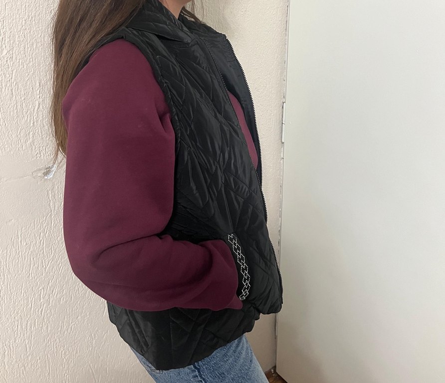 Kadın Siyah Fermuarlı Kolsuz Yelek - Görsel 4