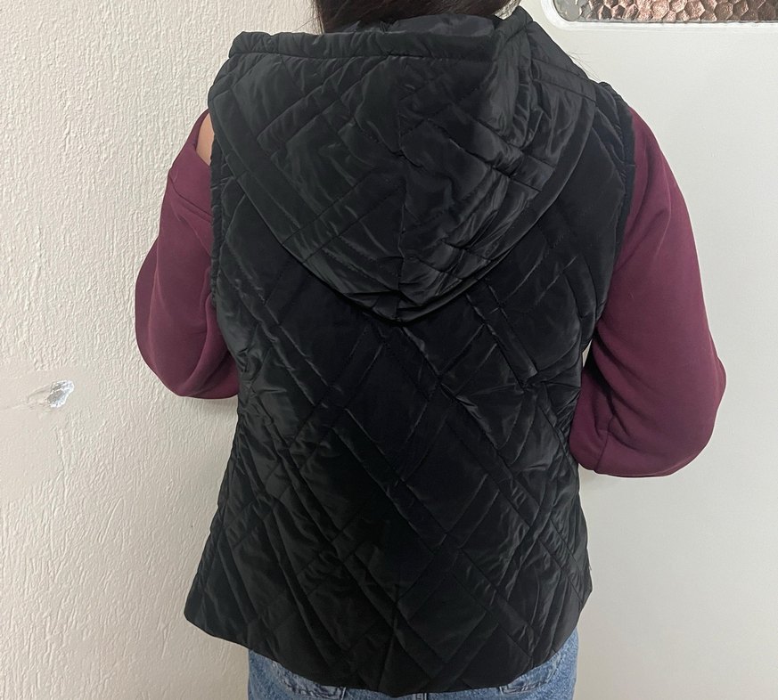 Kadın Siyah Fermuarlı Kolsuz Yelek - Görsel 3