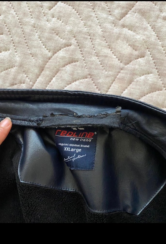 Siyah Deri Biker Ceket, Fermuarlı, - Görsel 4