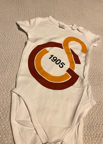 Beyaz GS Baskılı Pamuklu Bebek Body - Görsel 4