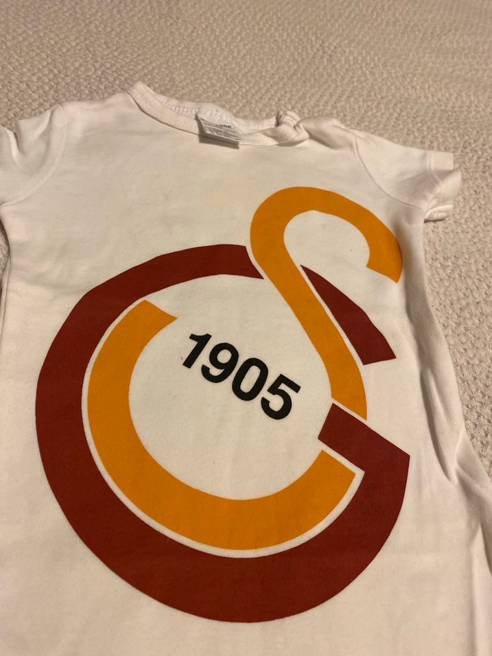 Beyaz GS Baskılı  Pamuklu Bebek Body - Görsel 2