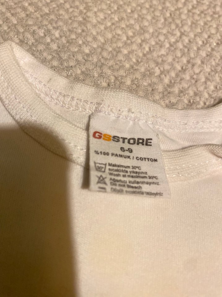 Beyaz GS Baskılı  Pamuklu Bebek Body - Görsel 3