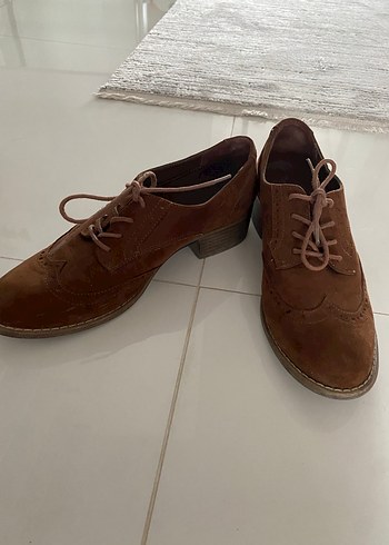 Kahverengi Süet Kadın Oxford Ayakkabı - Görsel 2