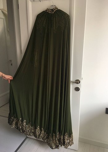 Tuğba haki tesettür abiye pelerinli Gold işlemeli - Görsel 7