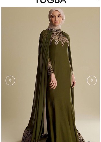 Tuğba haki tesettür abiye pelerinli Gold işlemeli - Görsel 2