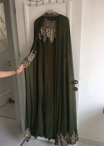 Tuğba haki tesettür abiye pelerinli Gold işlemeli - Görsel 8