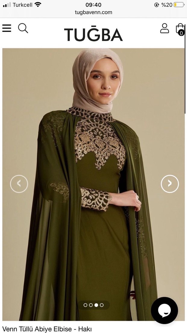 Tuğba haki tesettür abiye pelerinli Gold işlemeli - Görsel 4