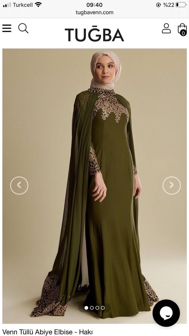 Tuğba haki tesettür abiye pelerinli Gold işlemeli - Görsel 2
