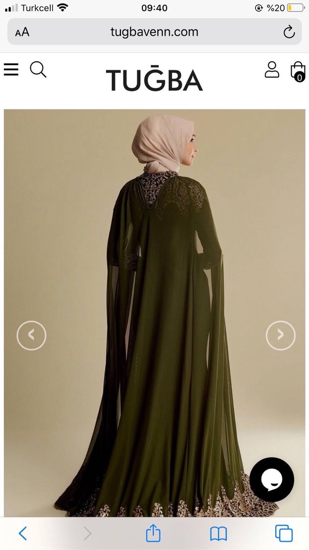 Tuğba haki tesettür abiye pelerinli Gold işlemeli - Görsel 3