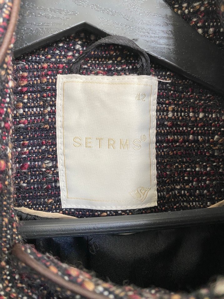 Kahverengi bordo tonlarında Kemerli Kadın ceket setrms - Görsel 3