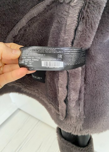 Mango Siyah içi Kürklü Deri Biker Ceket - Görsel 4