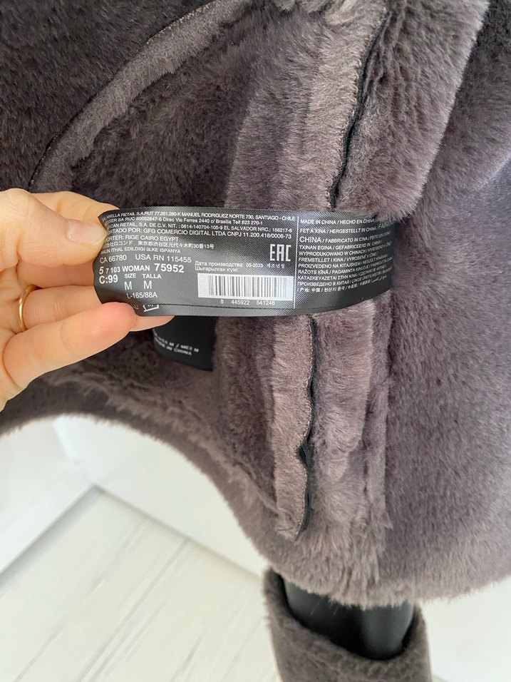 Mango Siyah içi Kürklü Deri Biker Ceket - Görsel 4