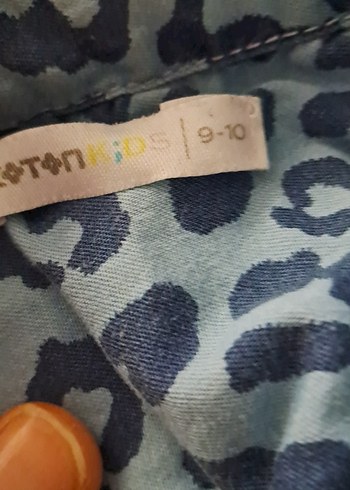 Düğmeli Gri Desenli Kot gomlek - Görsel 2