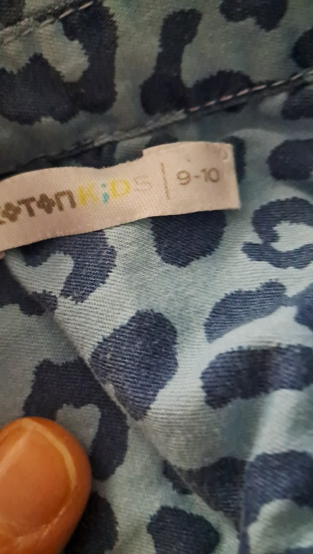 Düğmeli Gri Desenli Kot gomlek - Görsel 2