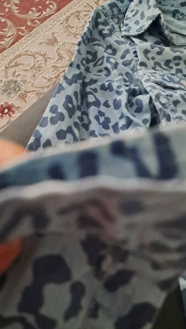 Düğmeli Gri Desenli Kot gomlek - Görsel 3