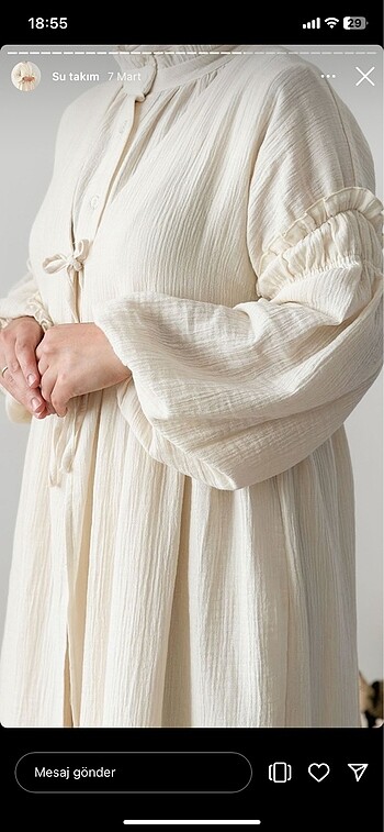 Müslin ikili elbise - Görsel 6