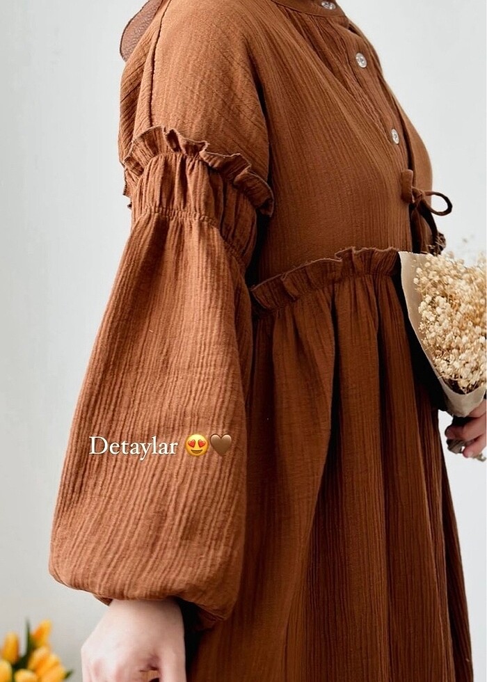 Müslin ikili elbise - Görsel 3