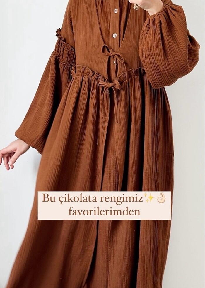 Müslin ikili elbise - Görsel 2