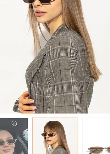 Gri Çerçeveli Kadın Güneş Gözlüğü - Görsel 2