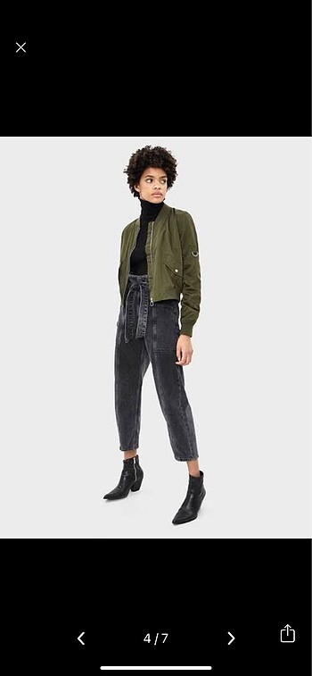 36 Beden haki Renk Bershka Bomber Mont