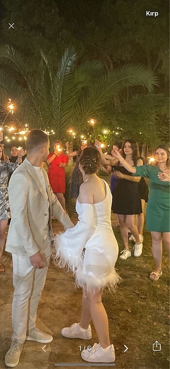 36 Beden beyaz Renk Nikah elbisesi After party