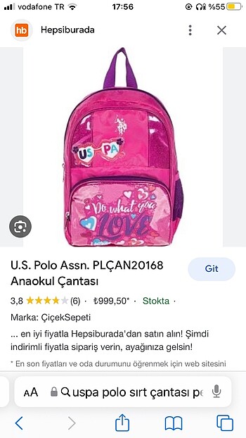 çocuk sırt çantası
