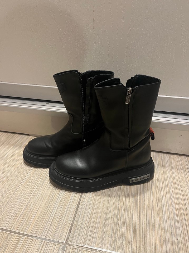 Harley davidson Siyah Platform Topuklu Kadın Bot - Görsel 2