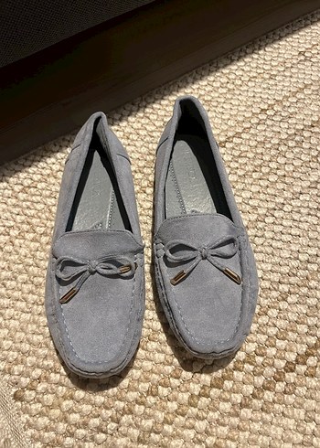 Gri Süet Kadın Dolgu Topuklu Babet