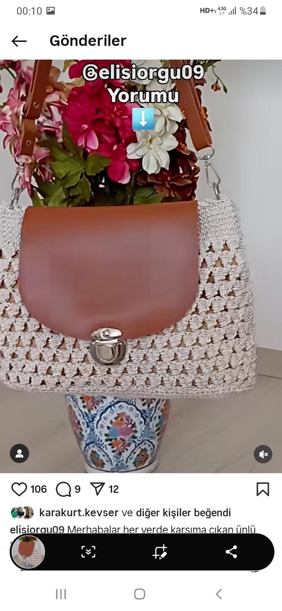 Bej Deri Bohem Kadın Çapraz Çanta - Görsel 3