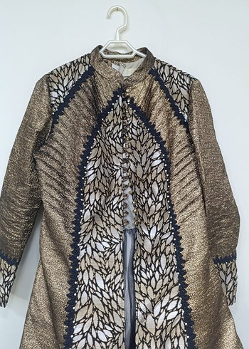 Desenli Uzun Kollu Kahverengi Kadın Elbise - Görsel 6