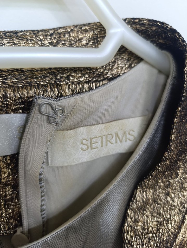 Desenli Uzun Kollu Kahverengi Kadın Elbise - Görsel 4