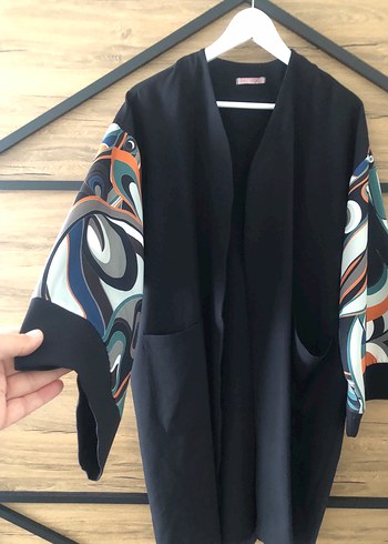 Zara Kadın Siyah Baskılı Uzun Kimono