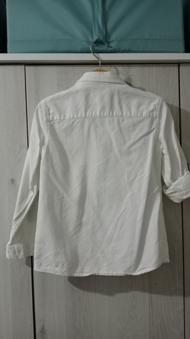 Erkek Çocuk Beyaz Pamuklu Gömlek LCW - Görsel 3