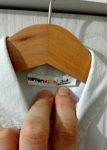 Koton 3-4 yaş, Beyaz Pamuklu Erkek Çocuk Uzun Kollu Gömlek - Görsel 2