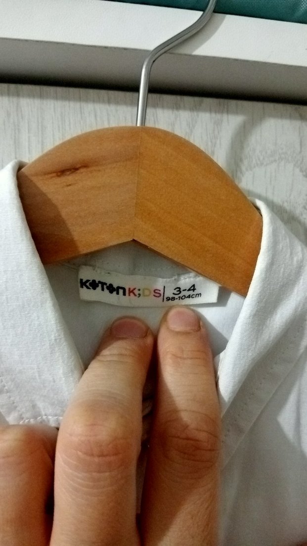 Koton 3-4 yaş, Beyaz Pamuklu Erkek Çocuk Uzun Kollu Gömlek - Görsel 2